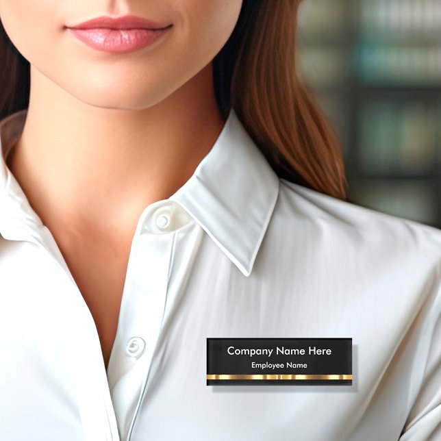 Badge D'identification Personnel De Couleur Or Classique (Créateur téléchargé)