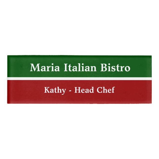 Badge D'identification Personnel italien de restaurant (Devant)