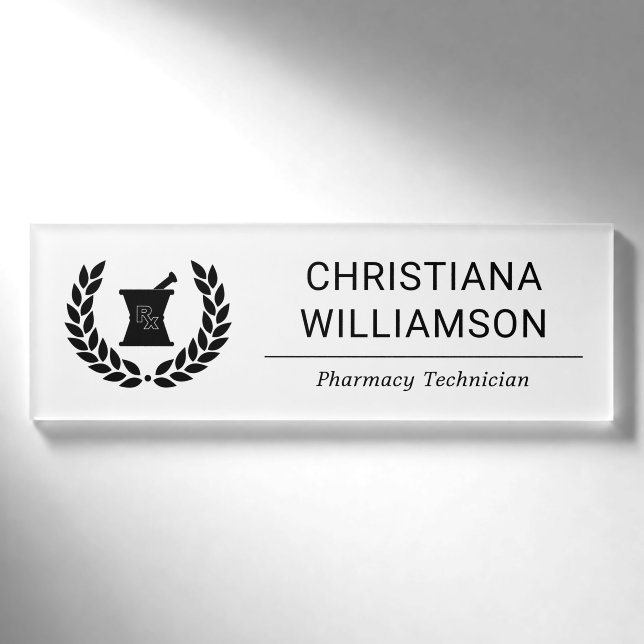 Badge D'identification Pharmaciste Élégant Personnalisé Employé de la pha (Devant)