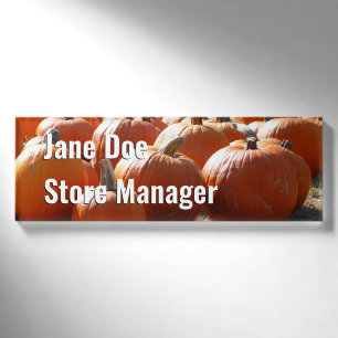 Badge D'identification Photo citrouille pour automne, Halloween ou Thanks