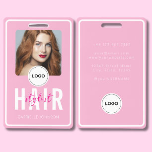 Badge d'identification photo de coiffeur de salon