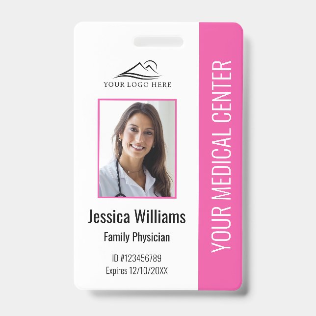 Badge d'identification photo de l'employé médical  (Avant)