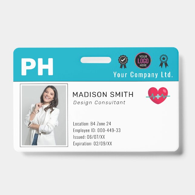 Badge d'identification photo de l'employé Médicale (Avant)