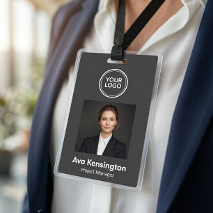 Badge d'identification photo personnalisé avec log
