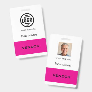 Badge d'identification photo pour fournisseur d'év