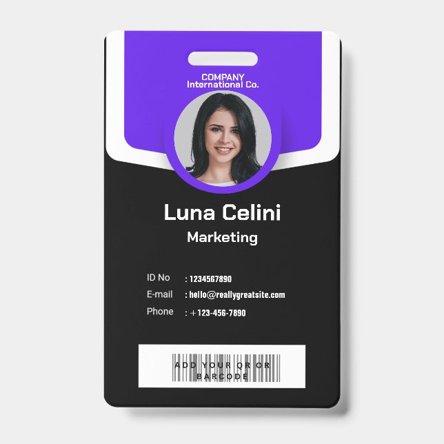 Badge d'identification photo professionnelle - Per (Face)