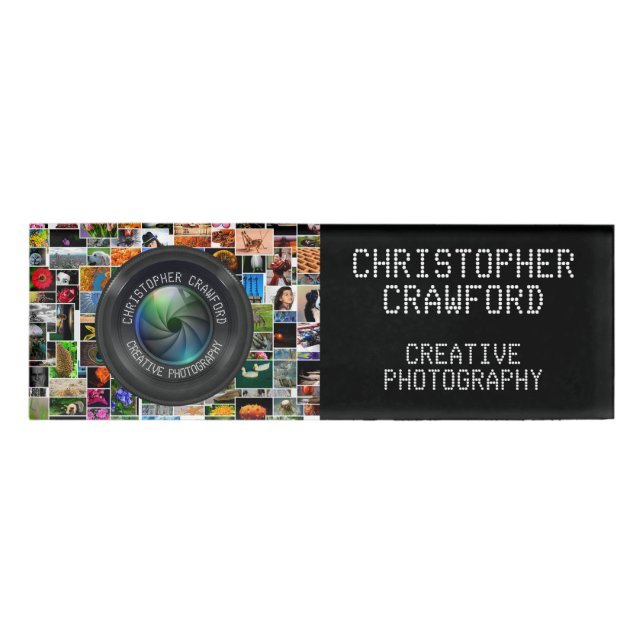 Badge D'identification Photographe et objectif de caméra d'affaires de (Devant)