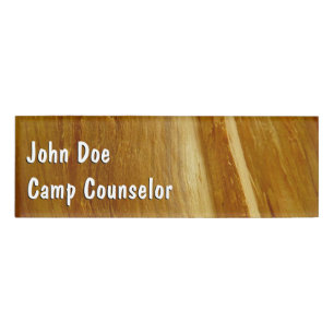 Badge D'identification Pine Wood II Faux Texture en bois