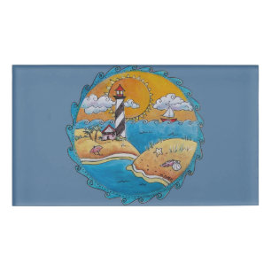 Badge D'identification Plage d'été amusant soleil bord de mer côte