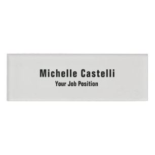 Badge D'identification Platinum Grey Professionnel Unique Moderne Design