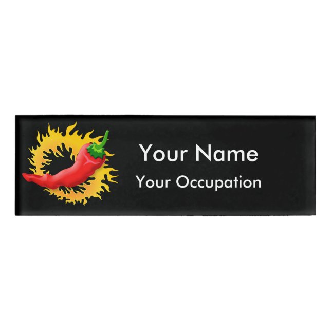 Badge D'identification Poivre avec étiquette de nom de flamme (Devant)