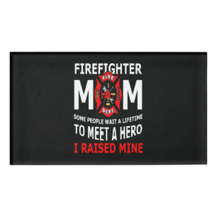 Badge D'identification Pompier   Firefighter Maman Quelques personnes