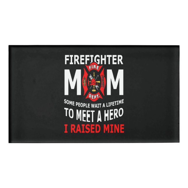 Badge D'identification Pompier | Firefighter Maman Quelques personnes (Devant)