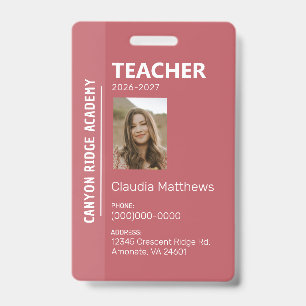 Badge d'identification pour éducateur de l'école à