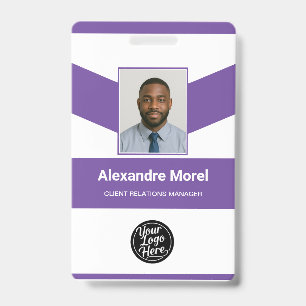 Badge d'identification professionnel Chevron Viole