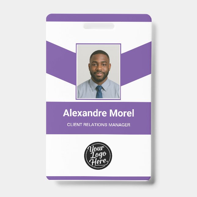 Badge d'identification professionnel Chevron Viole (Avant)