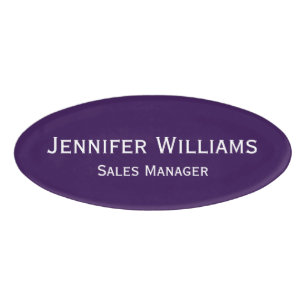 Badge D'identification Professionnel foncé violet bureau exécutif magnéti