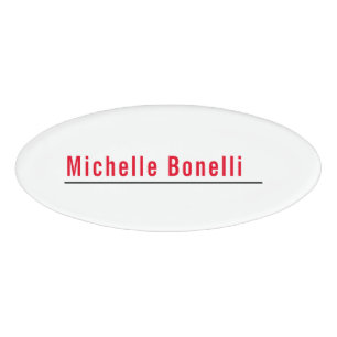 Badge D'identification Professionnel Minimaliste Simple Blanc Moderne Pla