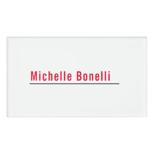 Badge D'identification Professionnel Minimaliste Simple Blanc Moderne Pla