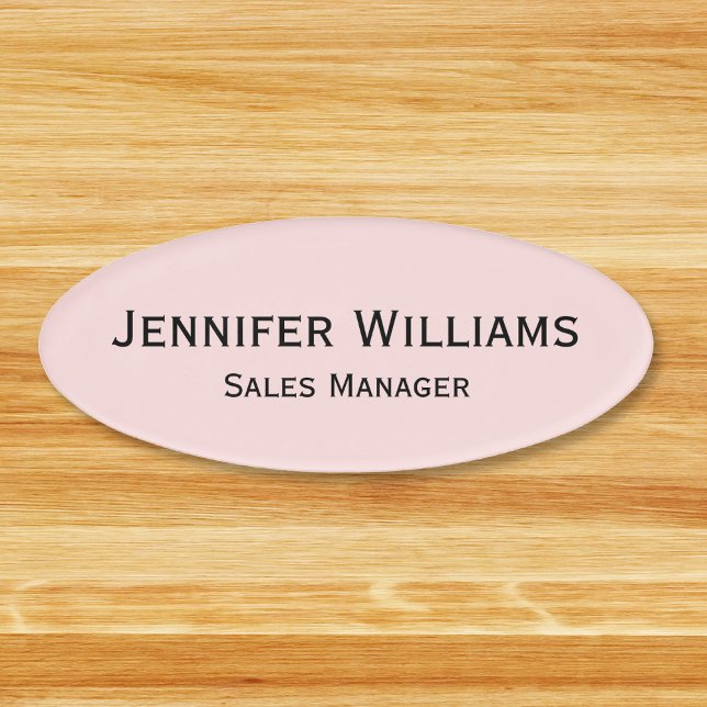 Badge D'identification Professionnel Pastel Pink Bureau Affaires Magnétiq (Professional Pastel Pink Office Business Magnetic Name Tag)