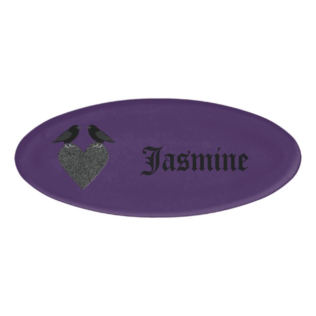 Badge D'identification Ravens gothiques et Black Heart Custom (Devant)