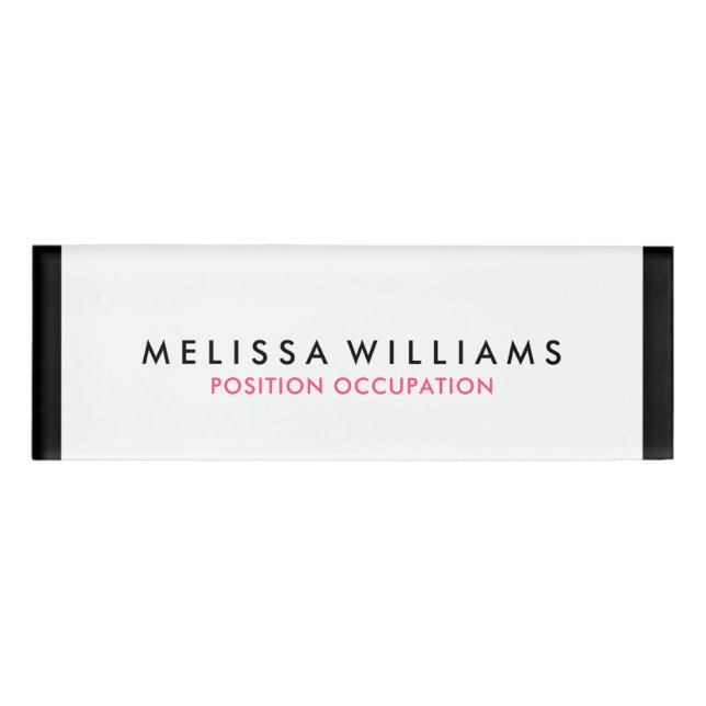 Badge D'identification Rayures décoratives noires et blanches de (Devant)