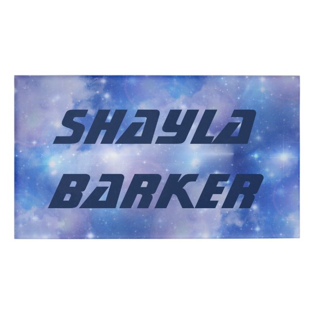 Badge D'identification Réalisme numérique - BLUE UNIVERSE + votre nom (Devant)