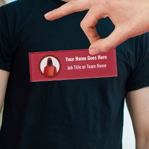 Badge D'identification Red Hacking Team avec bande professionnelle et tex