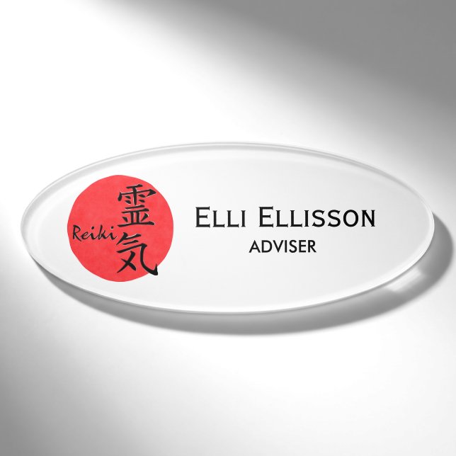 Badge D'identification Reiki Calligraphie Et Word 1 (Devant)