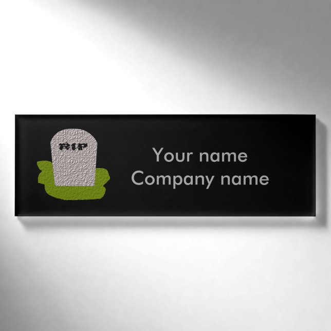 Badge D'identification RIP Tombstone Personnalisé (Devant)