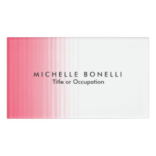 Badge D'identification Rose Blanc Minimaliste Feminine Plaine Moderne