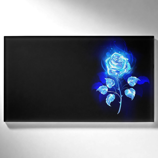 Badge D'identification Rose bleu brûlant (Devant)