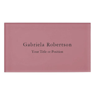 Badge D'identification Rose Gold Color Professional tendance moderne plai