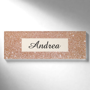 Badge D'identification Rose moderne Gold Parties scintillant Salon de bea