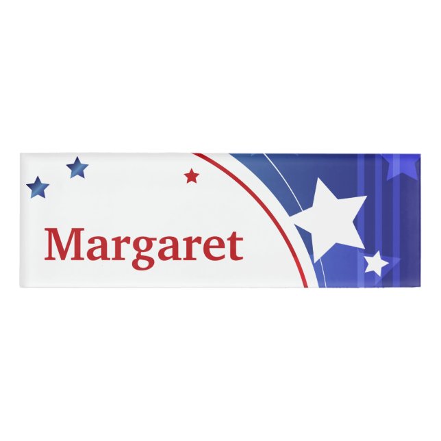 Badge D'identification Rouge, blanc, et bleu (Devant)