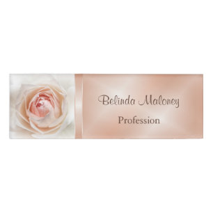 Badge D'identification Rougissent la feuille d'or rose de rose