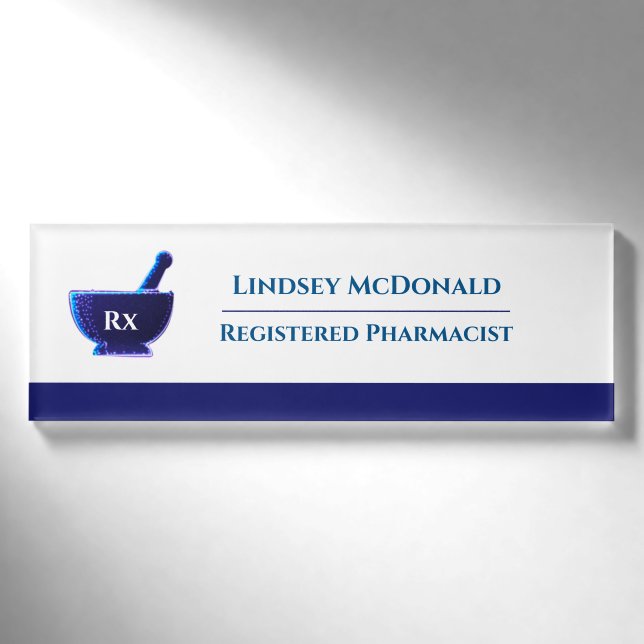 Badge D'identification RX Pharmacie Logo Pharmacie Pharmacie Médicale (Devant)