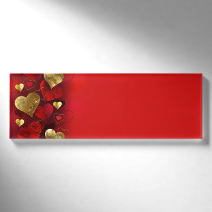 Badge D'identification Saint-Valentin dorés et rouges
