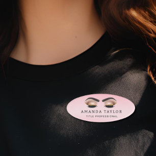 Badge D'identification Salon de beauté Spa maquillage rose professionnel