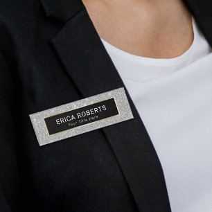 Badge D'identification Salon de coiffure argenté de maquilleur de partie