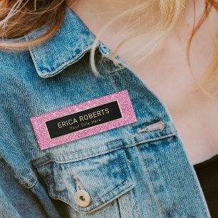 Badge D'identification Salon de coiffure rose de maquilleur de parties