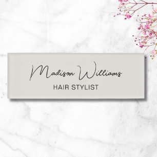 Badge D'identification Salon Styliste de cheveux Neutre moderne