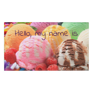 Badge D'identification scoops de glaces colorées