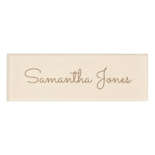Badge D'identification Script d'or minimaliste moderne Mariage personnali