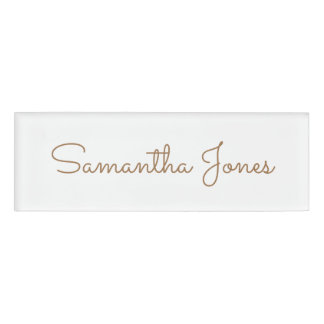 Badge D'identification Script d'or minimaliste moderne Mariage personnali