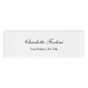 Badge D'identification Script minimaliste d'écriture manuscrite classique