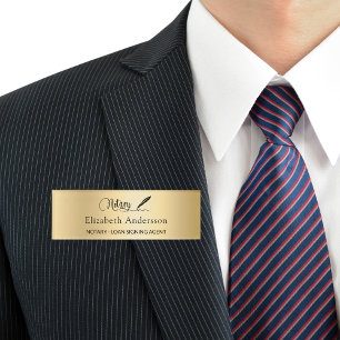 Badge D'identification Script or de l'agent de signature de prêt notaire