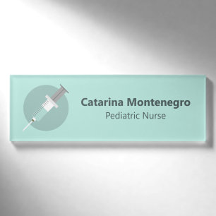 Badge D'identification Seringue décorative personnalisée par infirmière