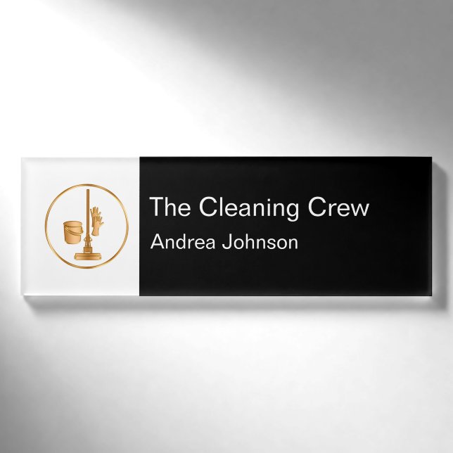 Badge D'identification Service professionnel chic de nettoyage (Devant)