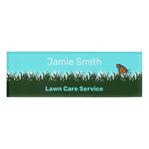 Badge D'identification Silhouette de pelouse de service de pelouse profes